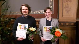 Roberto Aarnio ja Jesse Tielinen voitiivat Valtiovarainministeriön Kaikki minusta -datavisualisointikilpailun helmikuussa 2016.